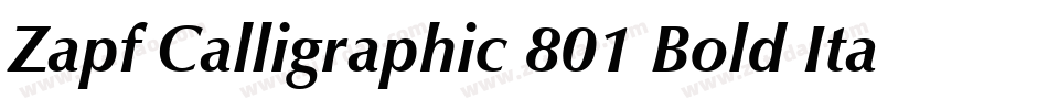 Zapf Calligraphic 801 Bold Italic BT字体转换